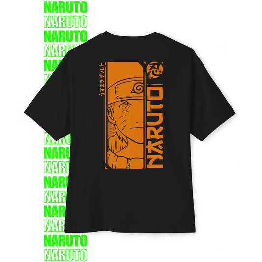 Naruto Vertical Panel Oversized T-Shirt (Back Print)