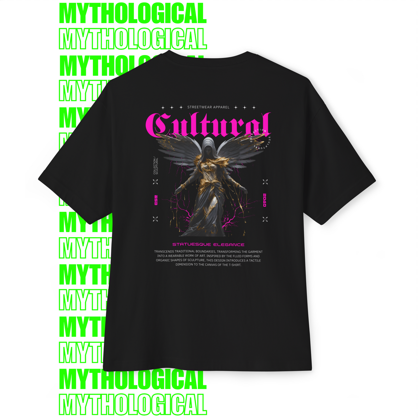 Statuesque Elegance Mythology – Oversized T-Shirt (Back Print)