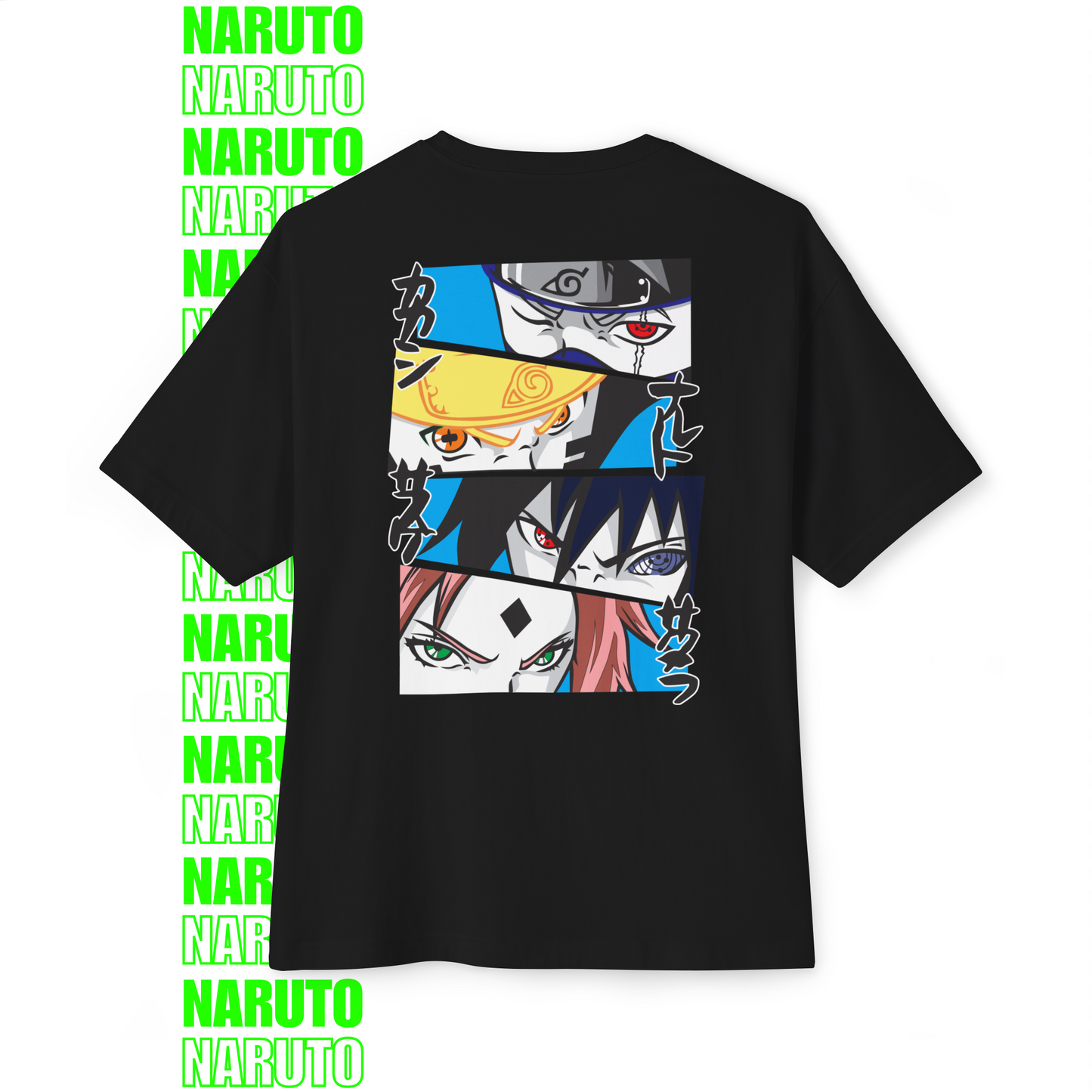 Naruto Team 7 Eyes Oversized T-Shirt (Back Print)
