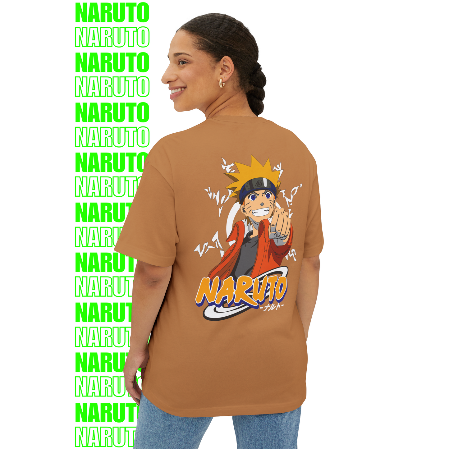 Naruto Power Pose Oversized T-Shirt (Back Print)