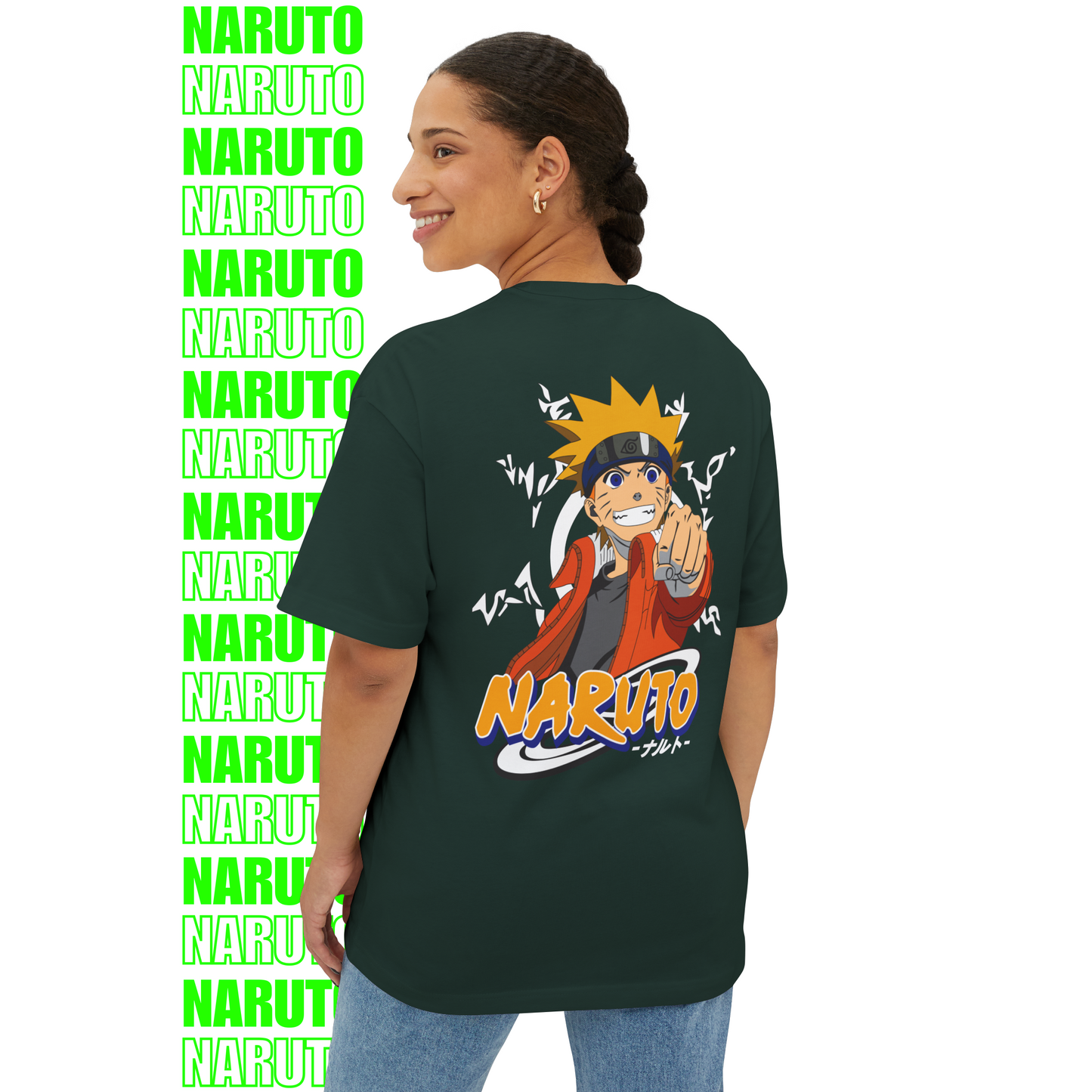 Naruto Power Pose Oversized T-Shirt (Back Print)