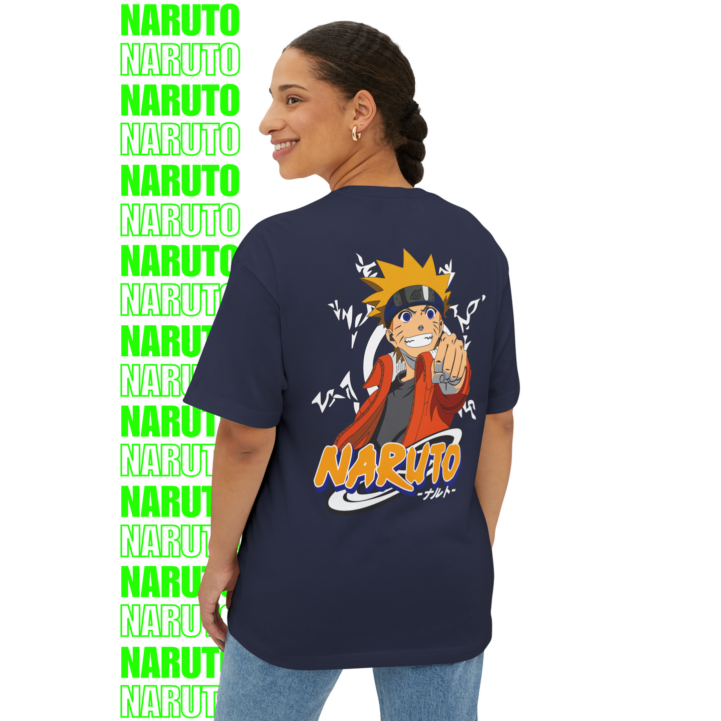 Naruto Power Pose Oversized T-Shirt (Back Print)