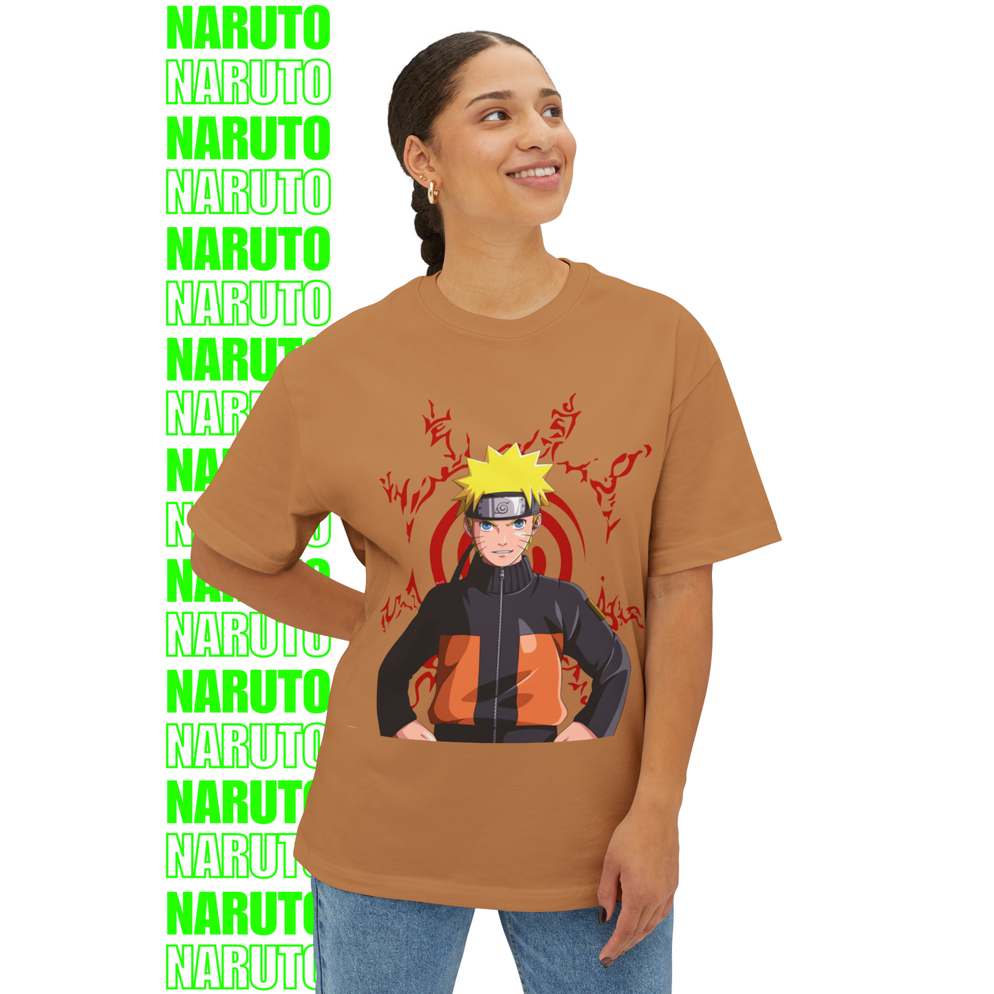 Naruto Red Seal Chakra Oversized T-Shirt (Front Print)