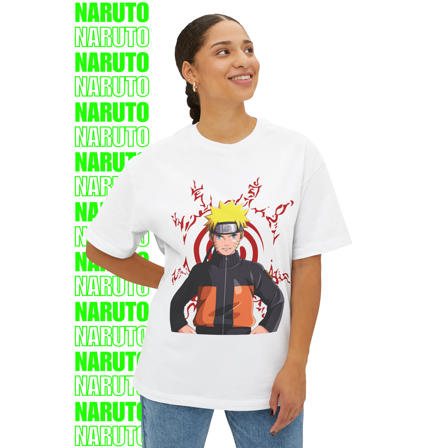 Naruto Red Seal Chakra Oversized T-Shirt (Front Print)