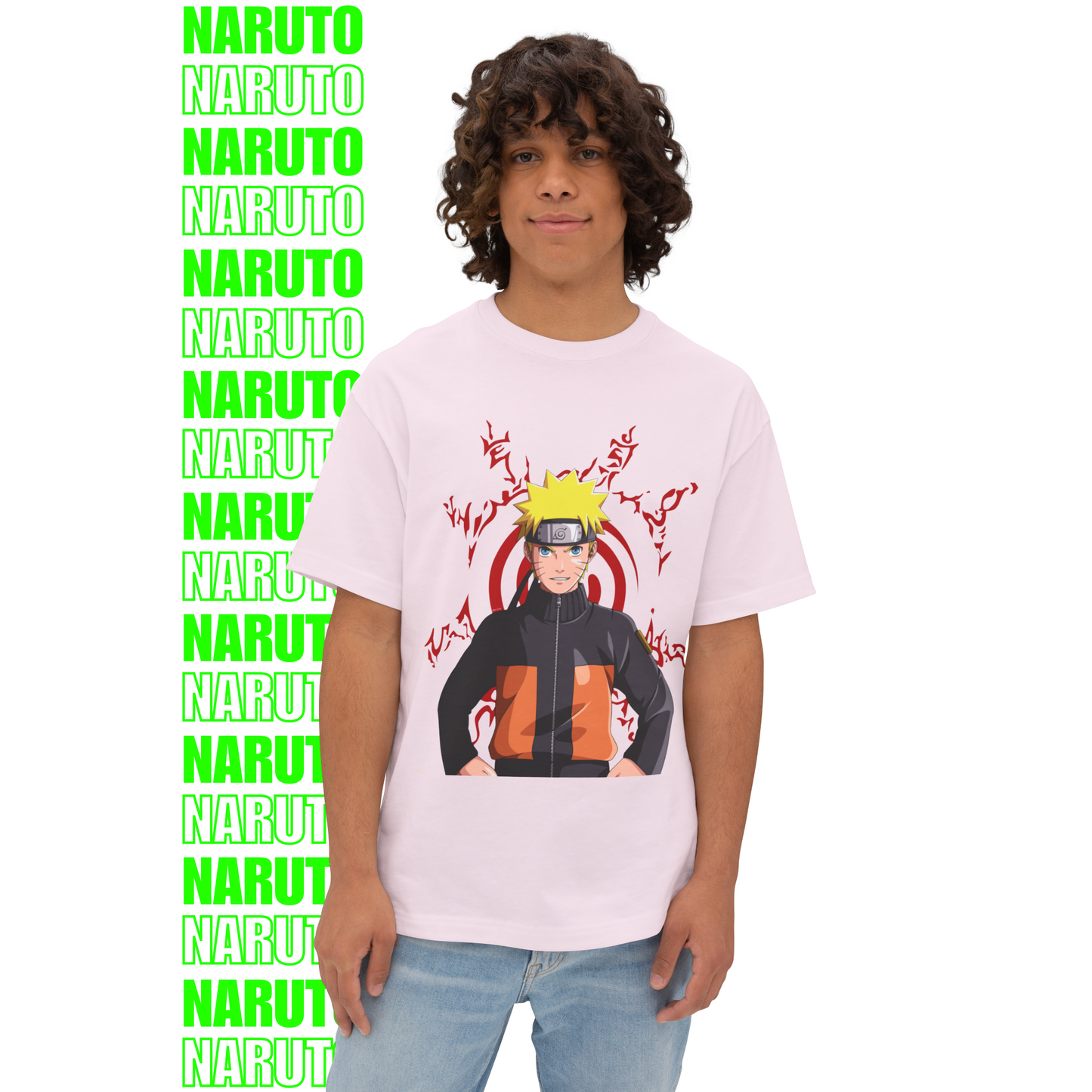 Naruto Red Seal Chakra Oversized T-Shirt (Front Print)