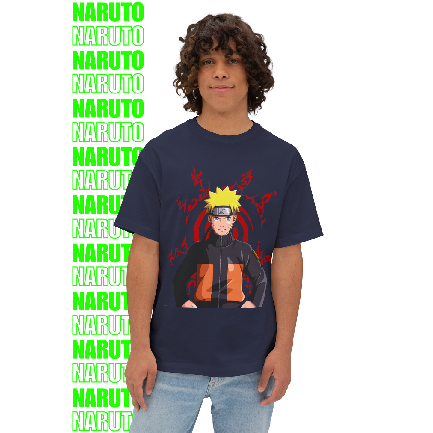 Naruto Red Seal Chakra Oversized T-Shirt (Front Print)